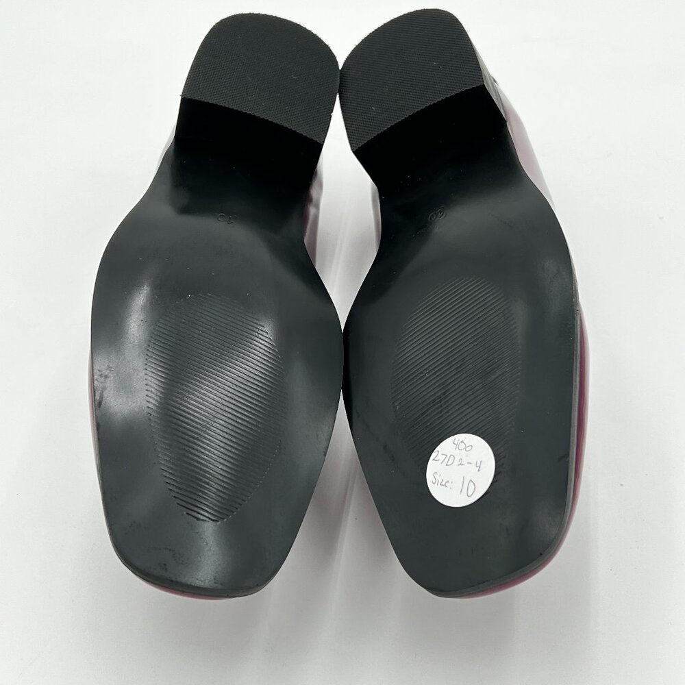 FOWT Purple Tassels Almond Toe Loafers Low Chunky Heel Pumps Slip On Shoes - Picture 5 of 5